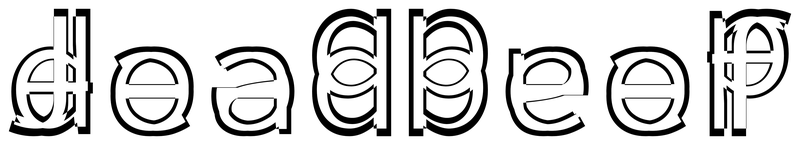 Ambigram for deadbeef in Sourcecodepro-regular
